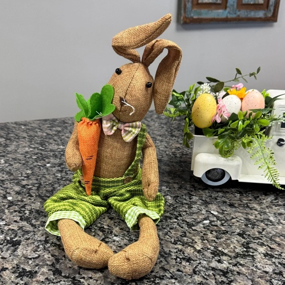 Easter Bunny and White Truck Home Accent EUC